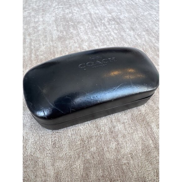 Coach Black Leather Sunglasses Hard Clam Case - Picture 2 of 8